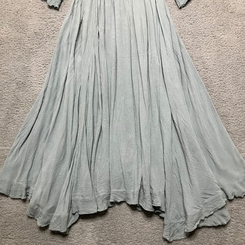Free People Midi Dress Women Sz L Lace Off Shoulder Ruffles Ren Faire Ethereal - Picture 12 of 12